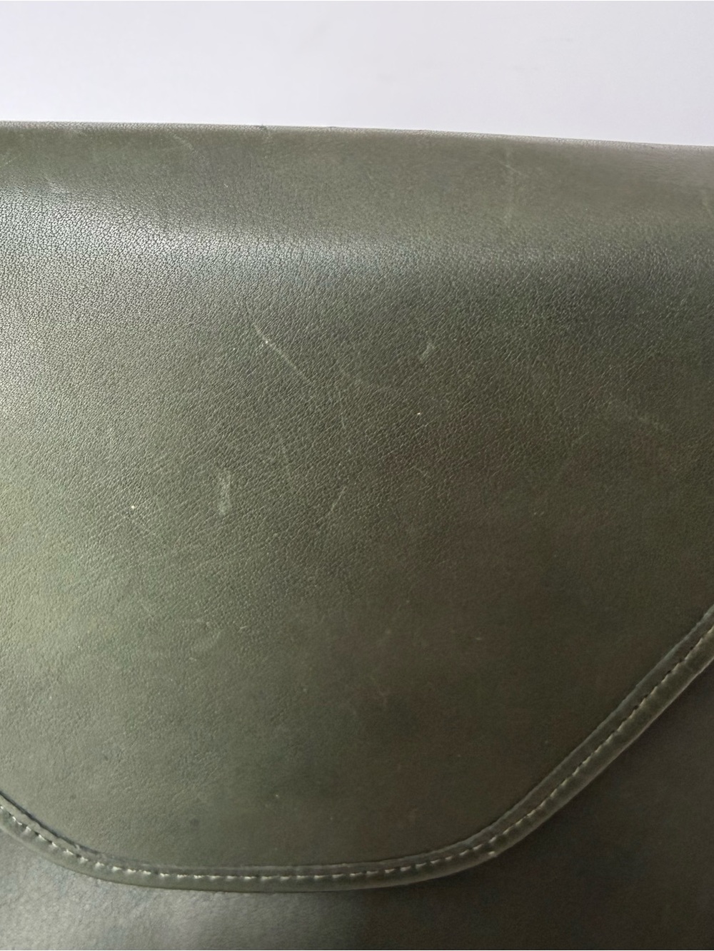 Vintage COACH Lindsay Green Leather Flap Crossbody Bag Purse 1992 AUTHENTICATED - Picture 8 of 16